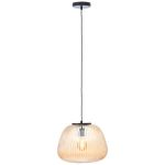 Brilliant Kaizen Suspension Luminaire Verre Suspension Luminaire Métal Noir Beige | 350mm - Convient pour 1x E27