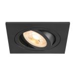 SLV New Tria 75 Spot Aluminium Noir Carré | Diamètre 75mm - Convient pour 1x GU10 
