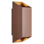 Nordlux Nico Applique Murale Aluminium Rouille Up & Down | IP54 - Convient pour 2x GU10