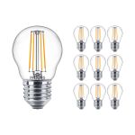 Lot 10x Philips Corepro LED Lustre E27 Boule Filament Claire 4.3W 470lm - 827 Blanc Très Chaud | Équivalent 40W