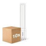 Lot 10x Philips CorePro PL-L LED Ampoule EM/Mains 8W - 840 Blanc Froid | 4-Pins - Équivalent 18W