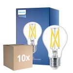 Lot 10x Philips Master LED E27 Poire Filament Claire 7.2W 1055lm - 922-927 Dim To Warm | Meilleur Rendu Des Couleurs - Dimmable - Équivalent 75W