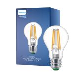 Philips Master Ultra Efficient LED E27 Poire Filament Claire 4W 840lm - 827 Blanc Très Chaud | Dimmable - Équivalent 60W