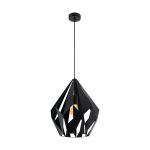 Eglo Suspension Luminaire Carlton 5 Acier Noir | IP20 - Convient pour 1x E27 
