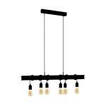 Eglo Suspension Luminaire Townshend 6 Acier Noir | IP20 - Convient pour 6x E27 