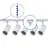 Ensemble complet Rail Monophasé Rail 3 Mètre Blanc | incl. 5x Spot + GU10 2700K 3W Dimmable + Embout, Connecteur d’Alimentation et I-Connecteur