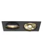 SLV New Tria 2 Spot Aluminium Noir | Convient pour 2x GU10 (AR111) 