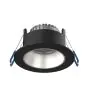 Noxion Spot LED Ares Profond ring Noir 6W 540lm 927-940 3CCT - avec Inner Cercle  Argent | Diamètre 68mm