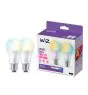 Pack duo 2x WiZ Smart LED E27 Poire Dépolie 8W 806lm | Meilleur Rendu Des Couleurs - Dimmable - Équivalent 60W