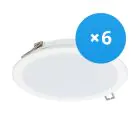Lot 6x Philips Downlight LED DN065B Métal Blanc 19W 2000lm 110D - 830 Blanc Chaud | 225mm - Diamètre 200mm - IP20