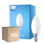 Lot 10x Philips Corepro LED Bougie E14 Dépolie 6.5W 806lm - 840 Blanc Froid | Équivalent 60W