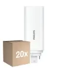 Lot 20x Philips CorePro PL-T LED Ampoule HF 6.5W - 830 Blanc Chaud | 4-Pins - Équivalent 18W