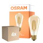 Lot 4x Osram Vintage 1906 LED E27 Edison Filament Dorée 7.2W 806lm - 824 Blanc Très Chaud | Équivalent 60W