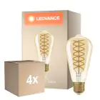 Lot 4x Osram Vintage 1906 LED E27 Edison Filament Dorée 8.8W 806lm - 824 Blanc Très Chaud | Dimmable - Équivalent 60W