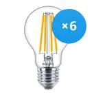 Lot 6x Philips Corepro LED Ampoule E27 Poire Claire 10.5W 1521lm - 827 Blanc Très Chaud | Équivalent 100W