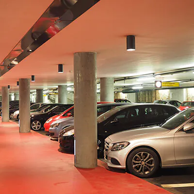 Cars in a parking garage